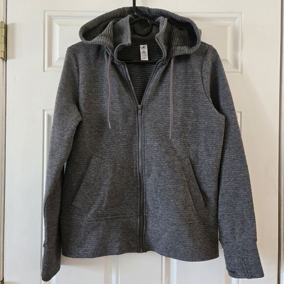90 Degrees by Reflex Women's Size Medium Full Zip Up Hoodie Gray Warm Jacket - Picture 1 of 5